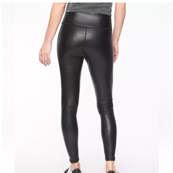 • Athleta • Women’s All Over Glam Leggings Faux Leather Black Small - Picture 3 of 5